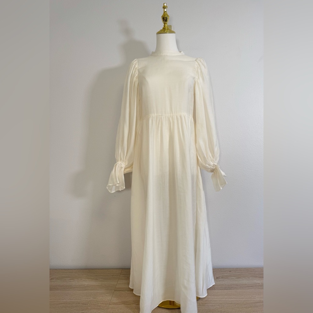SNIDEL Dress Ivory Bell Sleeve Romantic Victorian Peasant Dress Women’s Sz OS - Picture 5 of 11